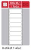 Obrázek Tabelační etikety s vodící drážkou jednořadé a dvouřadé - 100 x 36,1 mm jednořadé 200 etiket / 25 skladů