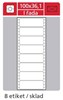 Obrázek Tabelační etikety s vodící drážkou jednořadé a dvouřadé - 100 x 36,1 mm jednořadé 200 etiket / 25 skladů