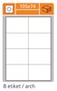 Obrázek Print etikety A4 pro laserový a inkoustový tisk / 30 archů - 105 x 74 mm (8 etiket / arch)