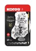Obrázek Tužka Kores trojhranná Grafitos set - 12 ks / plechový box